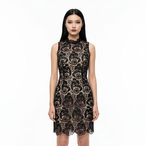 Gracia Black Lace Unlined/Shell-less Mini Dress - Small